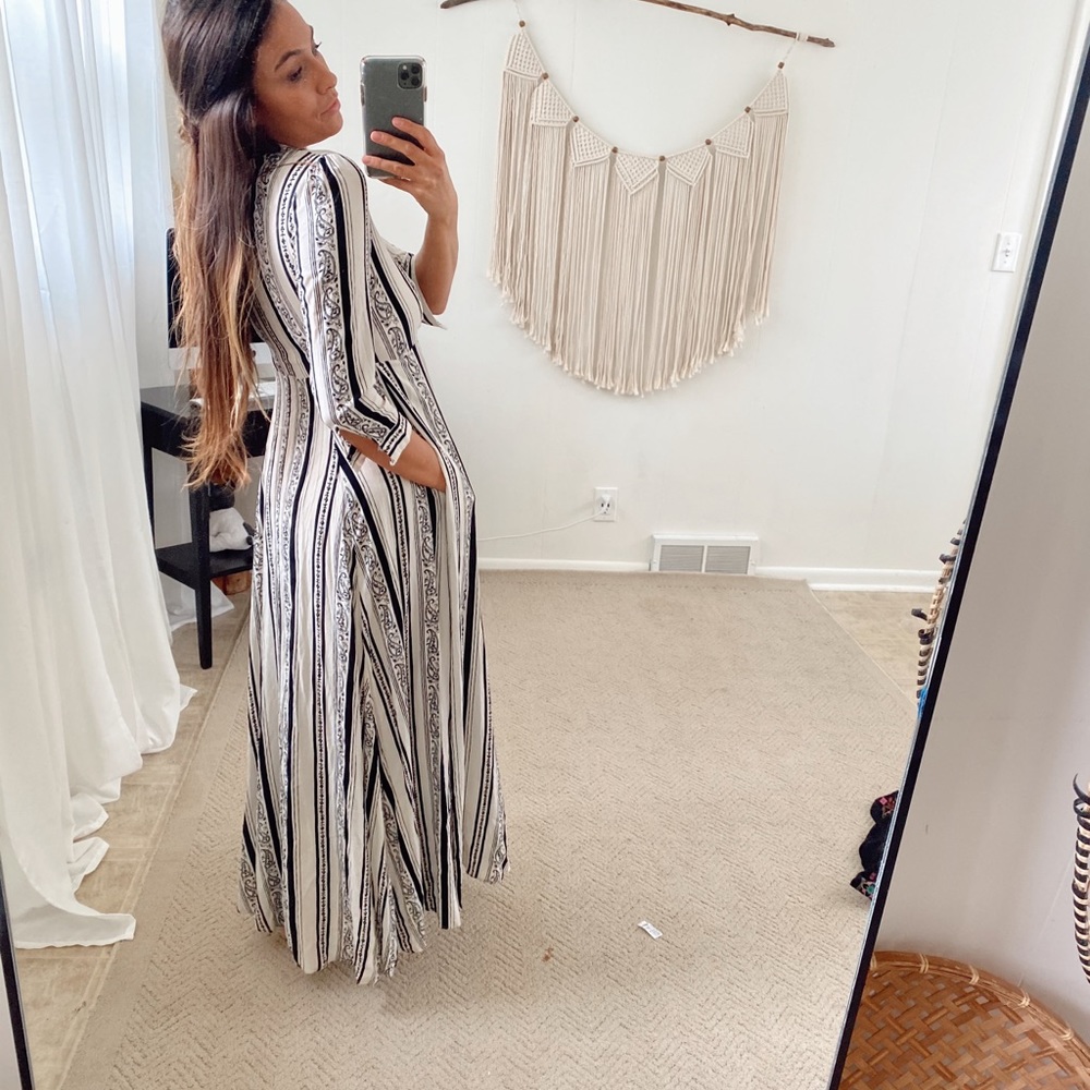 Free People Black and White Maxi